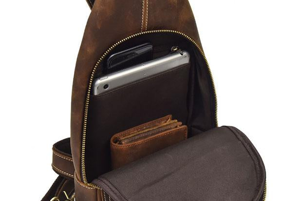 Timo | Luxuriöse Leder Abenteuerschultertasche