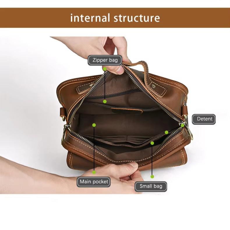 Lucas | Retro Leder Kleine Crossbody Messenger Handtasche