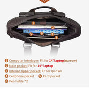 Milan | Leder Crossbody Laptop Reis Messenger Tasche