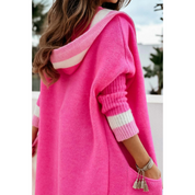 Niana | Gemütliche Lange Colorblock Strickjacke