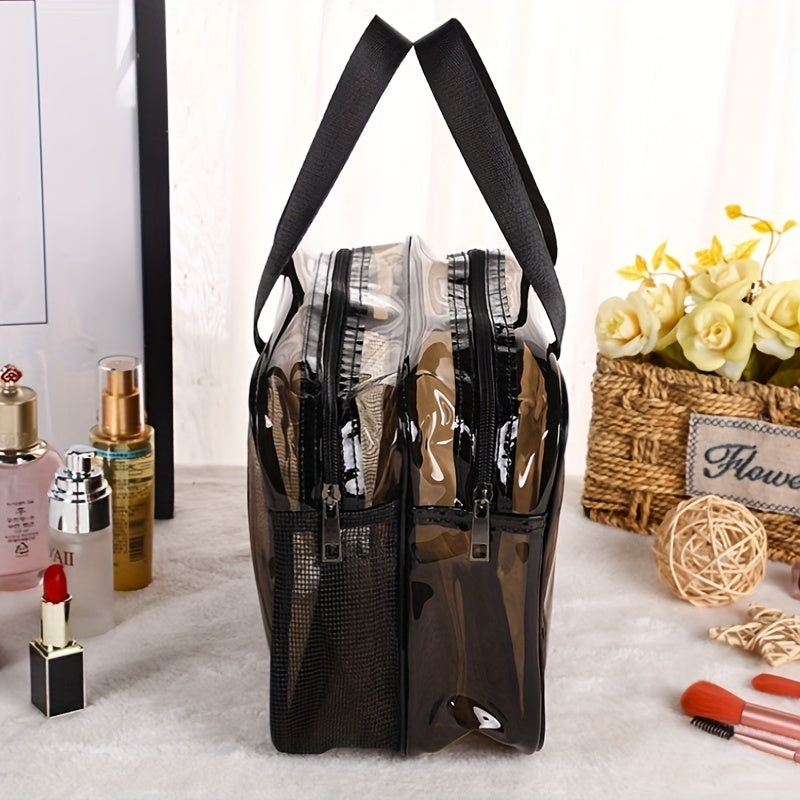 Clare | Klarer und praktischer Kosmetiktasche mit doppeltem Fach