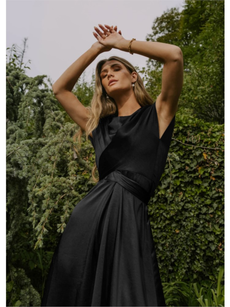 JASMIN | Satin-Cross-Over-Kleid