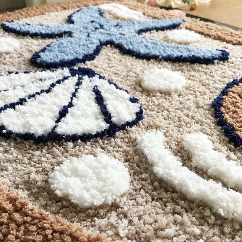  Handgeklappte Bademat-Ozeancharmstärseber und Muschelmotive-4