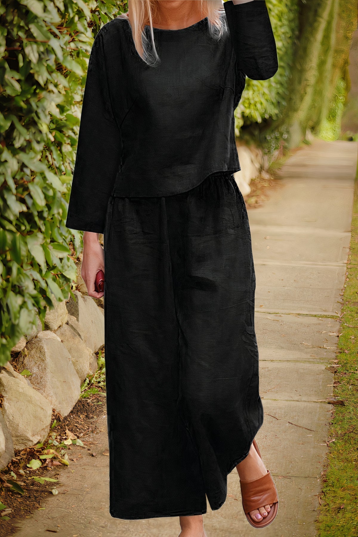 Lily | Luftige Blusen- und Hosenkombination aus Leinen