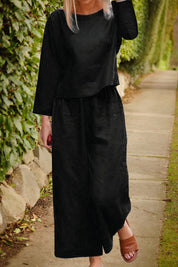 Lily | Luftige Blusen- und Hosenkombination aus Leinen