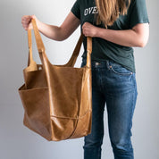 Lily | Damen Große Vegane Leder Tote Schultertasche