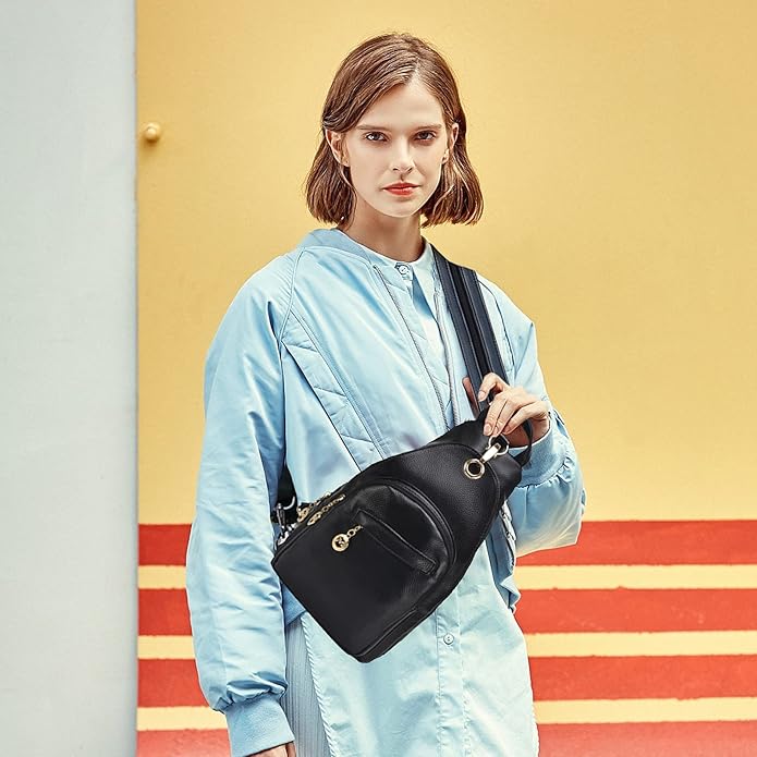 Nina | Damen Wasserfeste PU Leder Crossbody Sling Tasche Rucksack