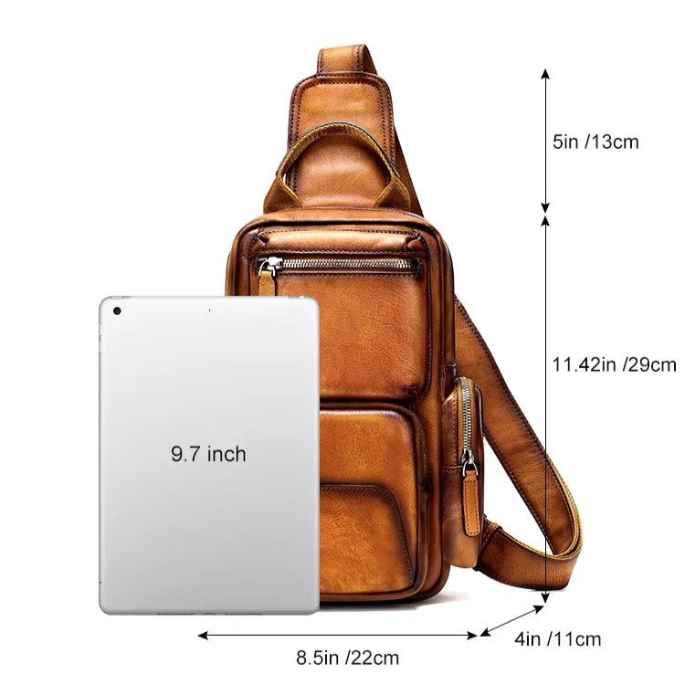 Liam | Vintage Rindsleder Leren Umhängetasche Reisetasche