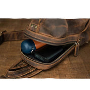 Oscar | Retro Leder Reisekreuzkörper Umhängetasche