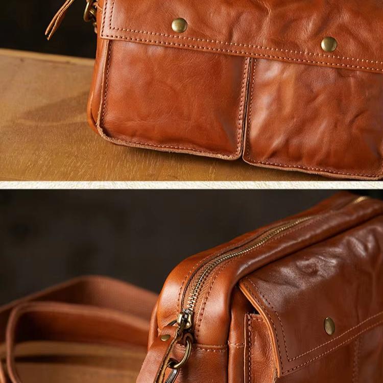 Elias | Herren Rindsleder Leren Crossbody Reisemessenger Tasche