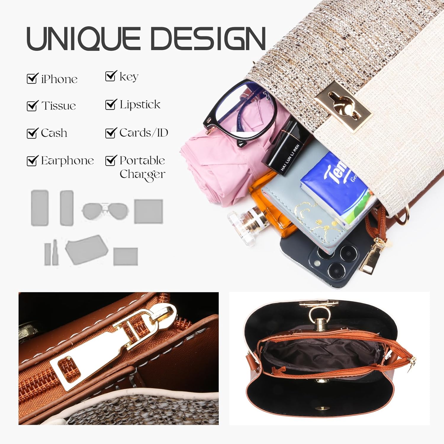 Maya | Kleine Farbblock Crossbody Sling Bucket Tasche