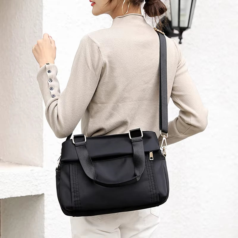 Amelia | Mehrlagige große Kapazität Nylon Umhängetasche für Reisen