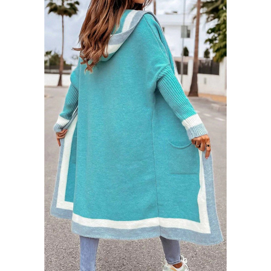 Niana | Gemütliche Lange Colorblock Strickjacke