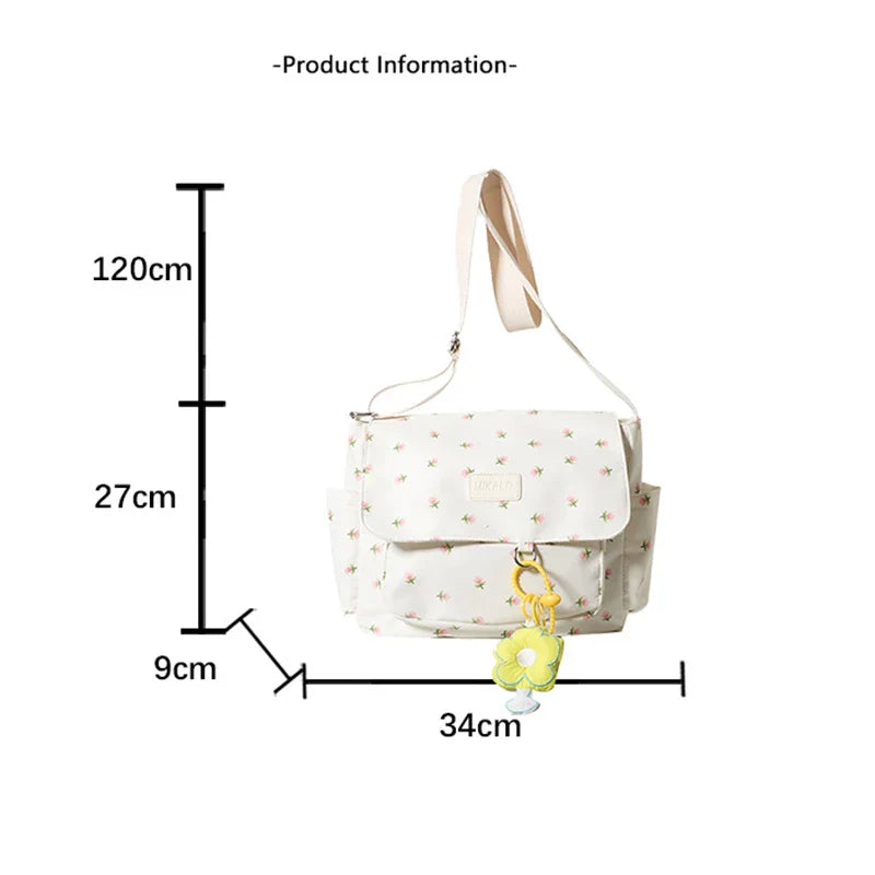 Eva | Damen Blumen Canvas Schultertasche