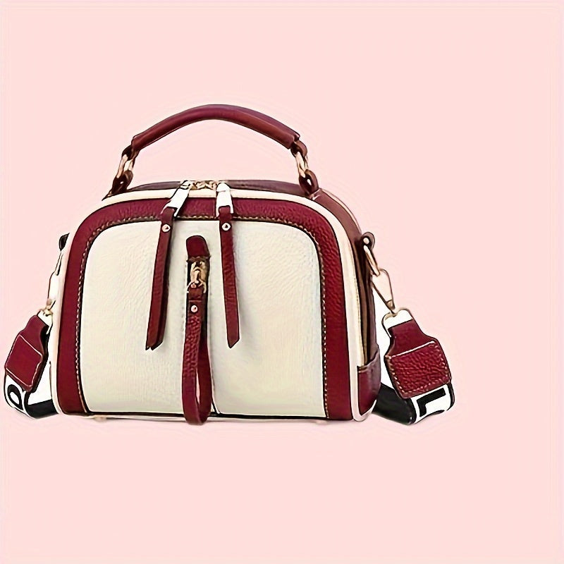 Eva | Kompakte Schultertasche mit Kontrastdetails