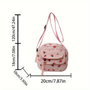 Fleur | Erdbeer Corduroy Schultertasche