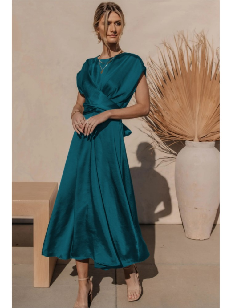 JASMIN | Satin-Cross-Over-Kleid