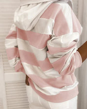 ELKE | Damen Streifenpullover mit Kapuze