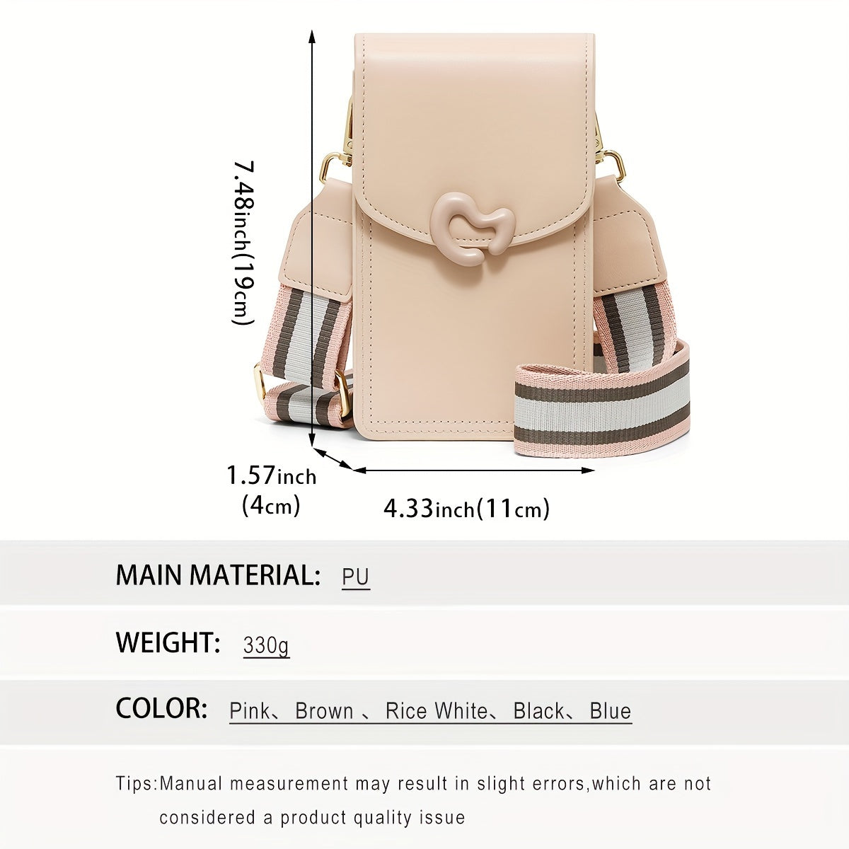 Sophie | Schlanke Gestreifte Band Schultertasche