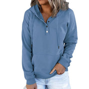 HANIA | Wolle Hoodie mit Knopf für Damen