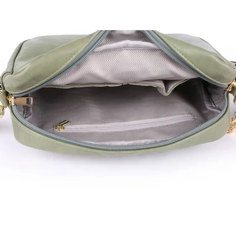 Sophie | Drei-teilige Reißverschluss Damen Schultertasche