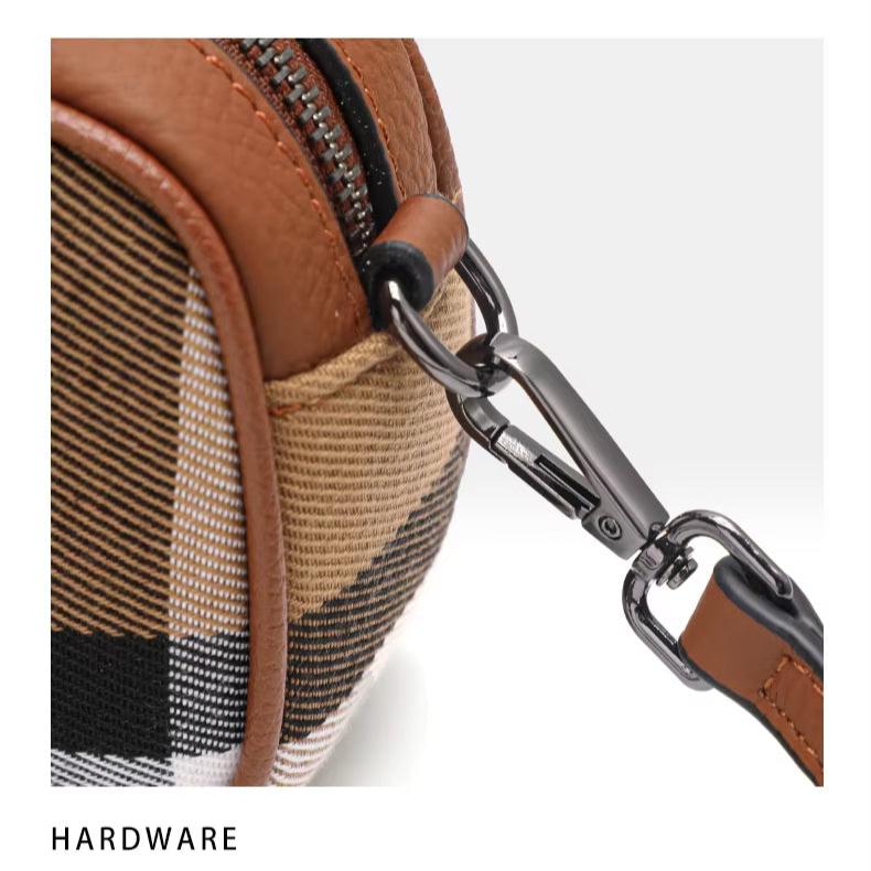 Iris | Vintage Ruit Canvas Umhängetasche