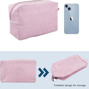 Kallie | Große Seersucker Reise-Schminktasche