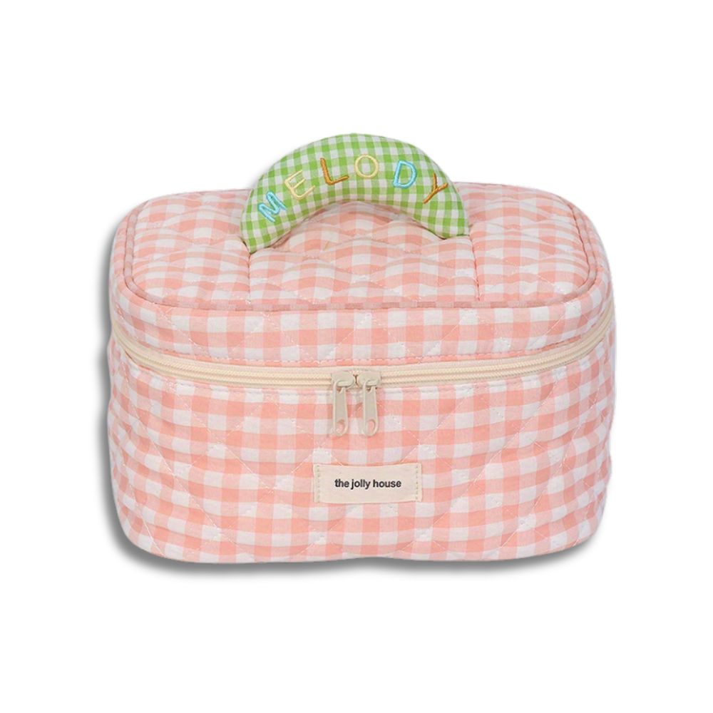 Melody | Vielseitiges Vichy-Karo Beauty Essentials Organizer Set