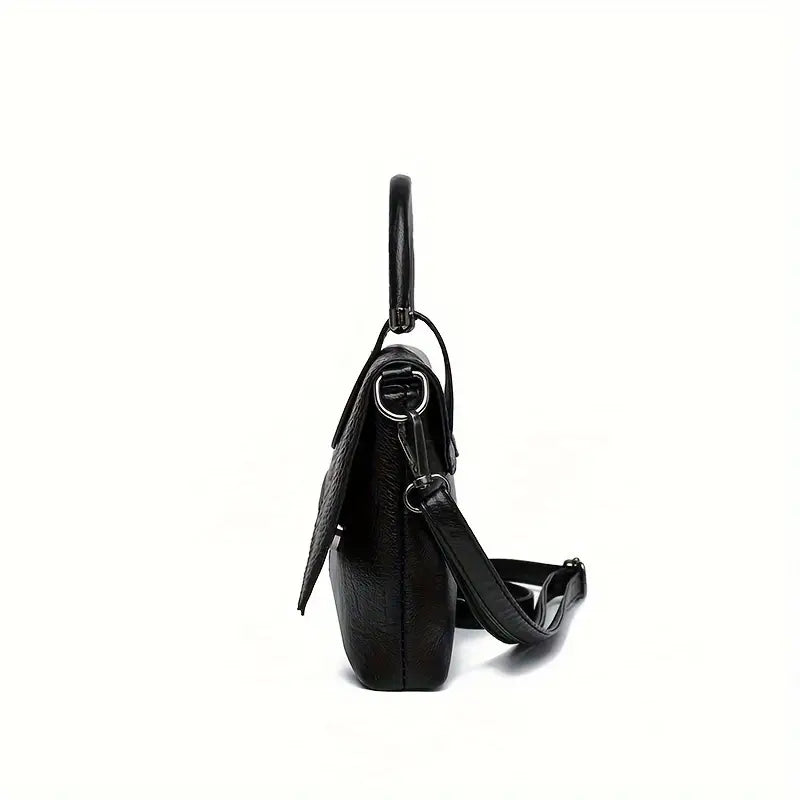 Clara | Retro Leder Schultertasche mit Krokodilmuster