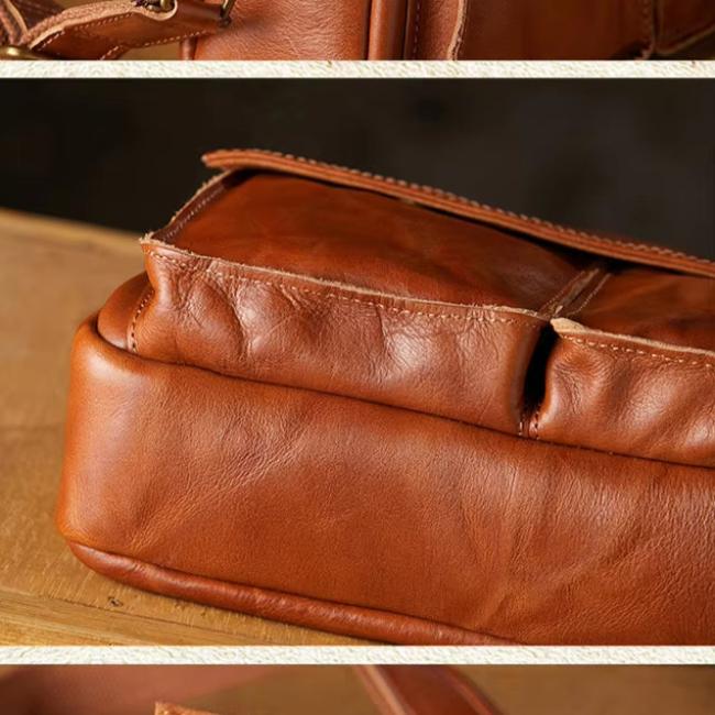 Elias | Herren Rindsleder Leren Crossbody Reisemessenger Tasche