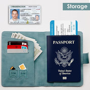 Vada | Diebstahlsicherer wasserdichter PU-Leder Reisepasshalter Geldbörse