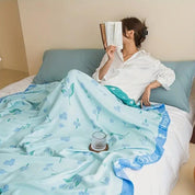 Blaue Blumenbambusfaser -Kühldecke