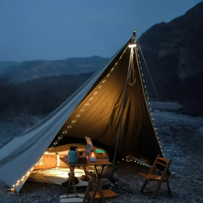 4 In 1 Camp Light - Tragbare Camping -Laterne, Saitenlichter mit 8 Beleuchtungsmodi, wiederaufladbare Power Bank für Outdoor -Abenteuer 2