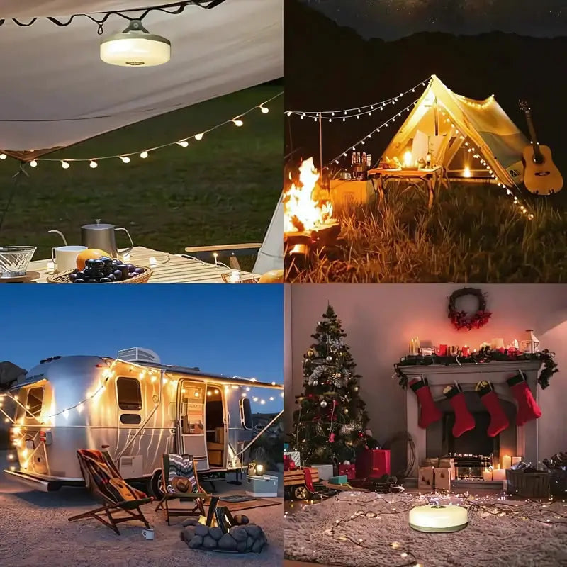 4 In 1 Camp Light - Tragbare Camping -Laterne, Saitenlichter mit 8 Beleuchtungsmodi, wiederaufladbare Power Bank für Outdoor -Abenteuer 5