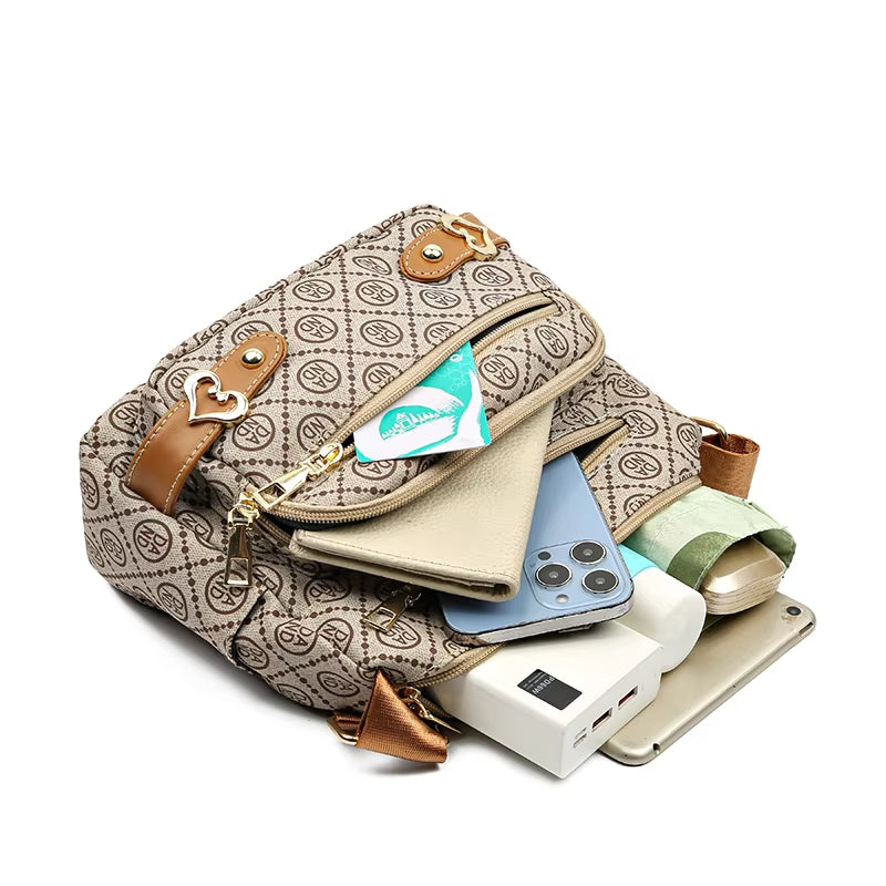 Valeria | Retro Buchstaben Druck Schultertasche