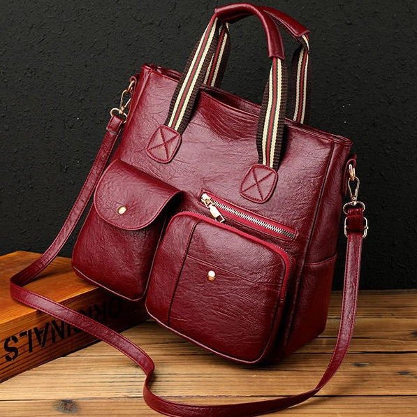 Eva | Multifunktionale PU-Leder Schultertasche