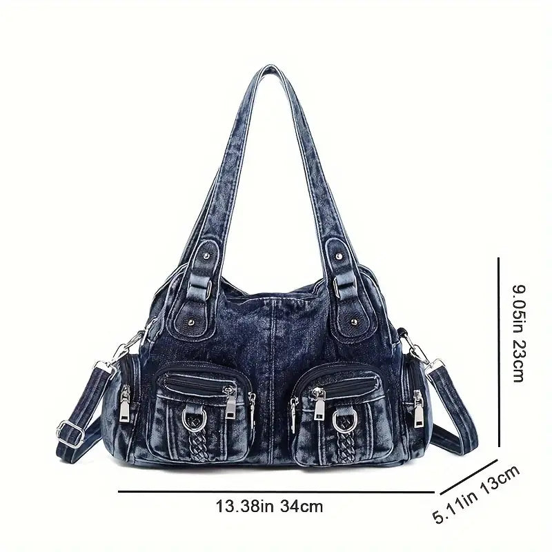 Daisy | Vintage gewaschene Denim Crossbody Messenger Tasche