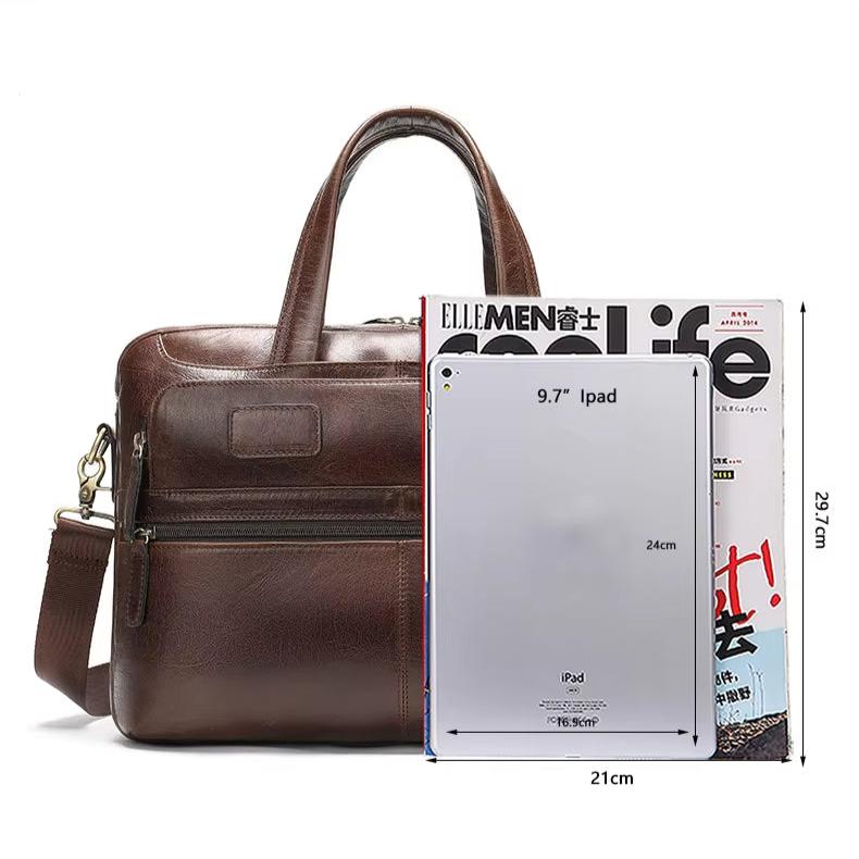 Dylan | Große Kapazität Leder Laptop Schultertasche