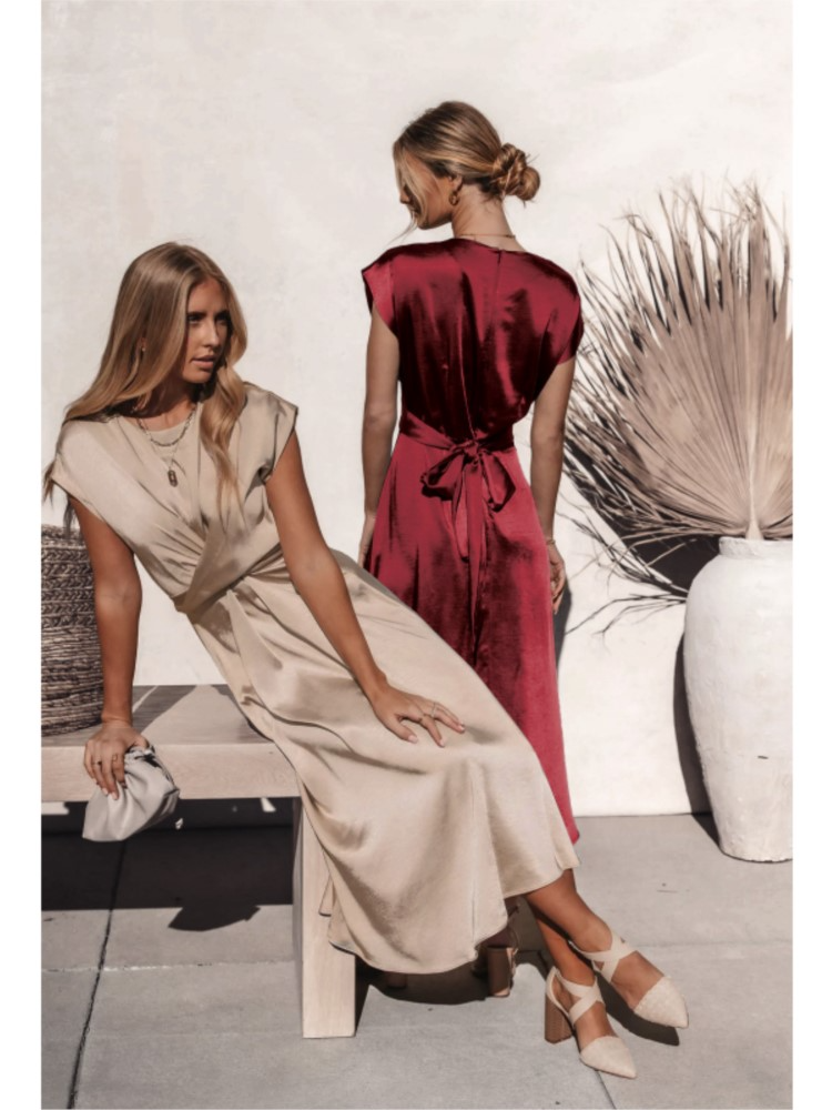 JASMIN | Satin-Cross-Over-Kleid