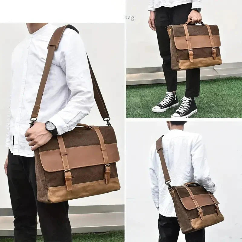 Jack | Vintage Wasserabweisende Canvas Umhängetasche Reisetasche