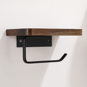  Toilettenpapierhalter Wandhalterung - natürliches Walnuss -Holzbrett mit 304 Edelstahl-6