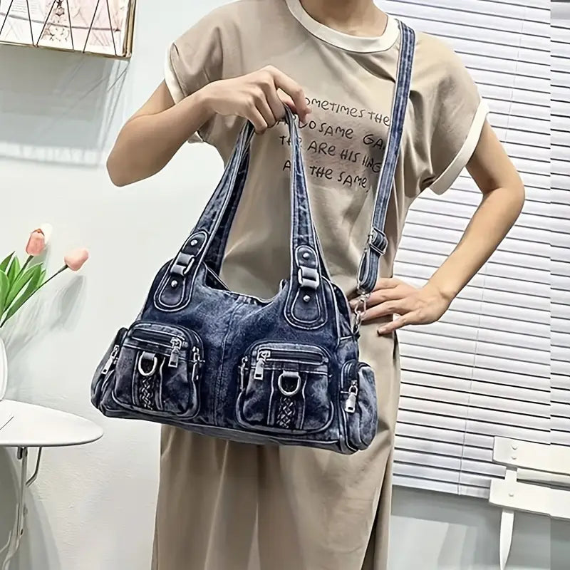 Daisy | Vintage gewaschene Denim Crossbody Messenger Tasche