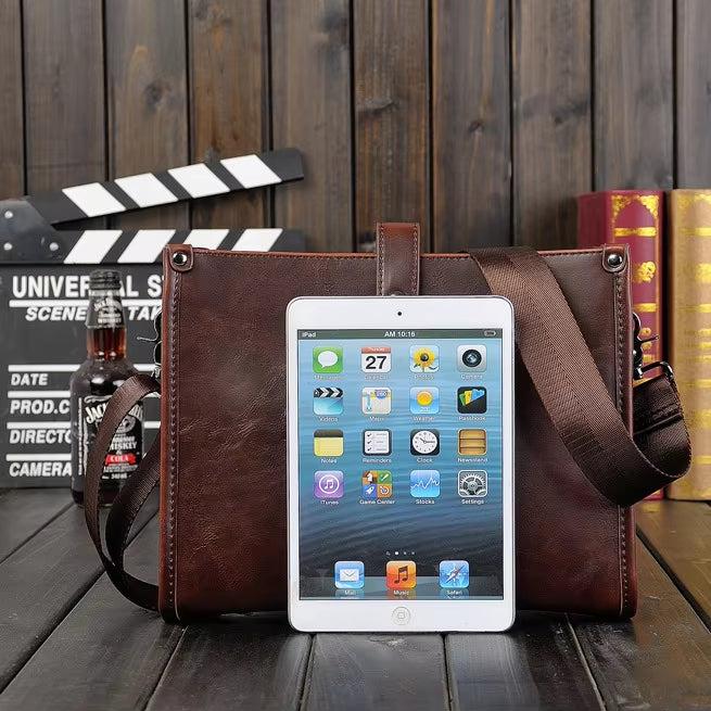 Liam | Retro Geschäfts Leder Schultertasche