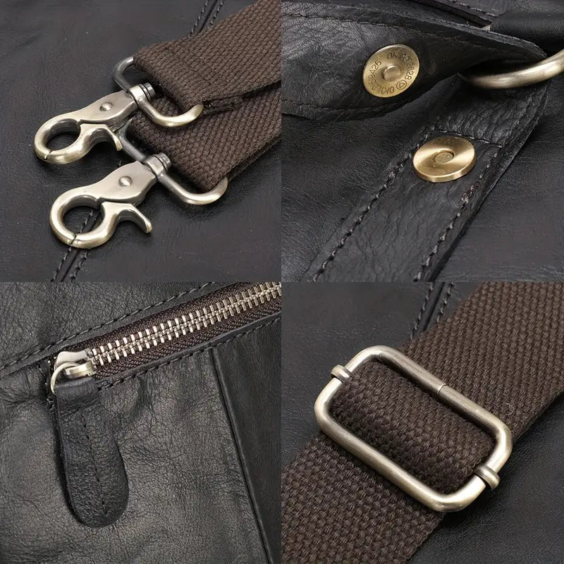 Max | Echte Leder Aktentasche Crossbody Messenger Reisehandtasche