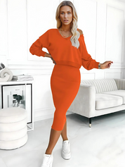 CLAIRE | Gemütliches Kleid und Pullover-Set