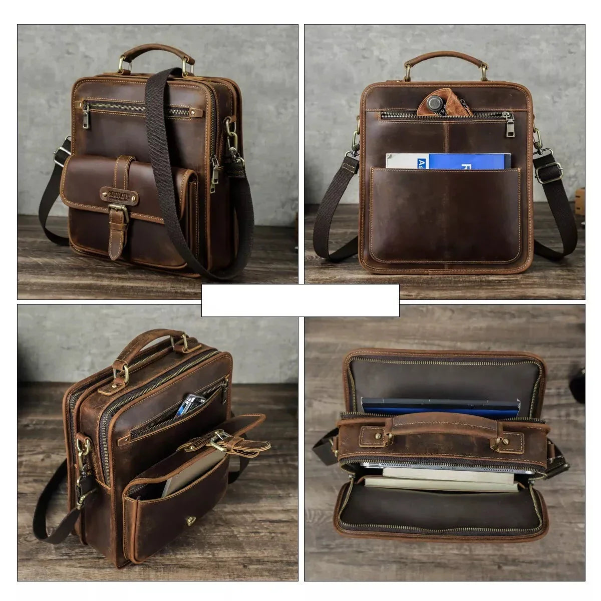 Lucas | Leder Crossbody Messenger Umhängetasche