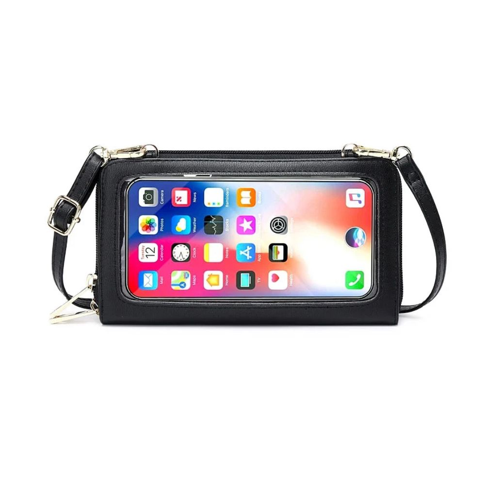 Celia | RFID-blockierender Touchscreen Crossbody Reisepasshalter Reisegeldbörse