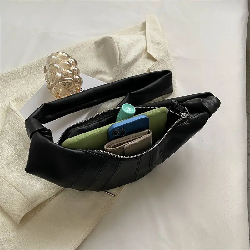 Sofie | Elegante halbrunde PU-Ledertasche für Damen