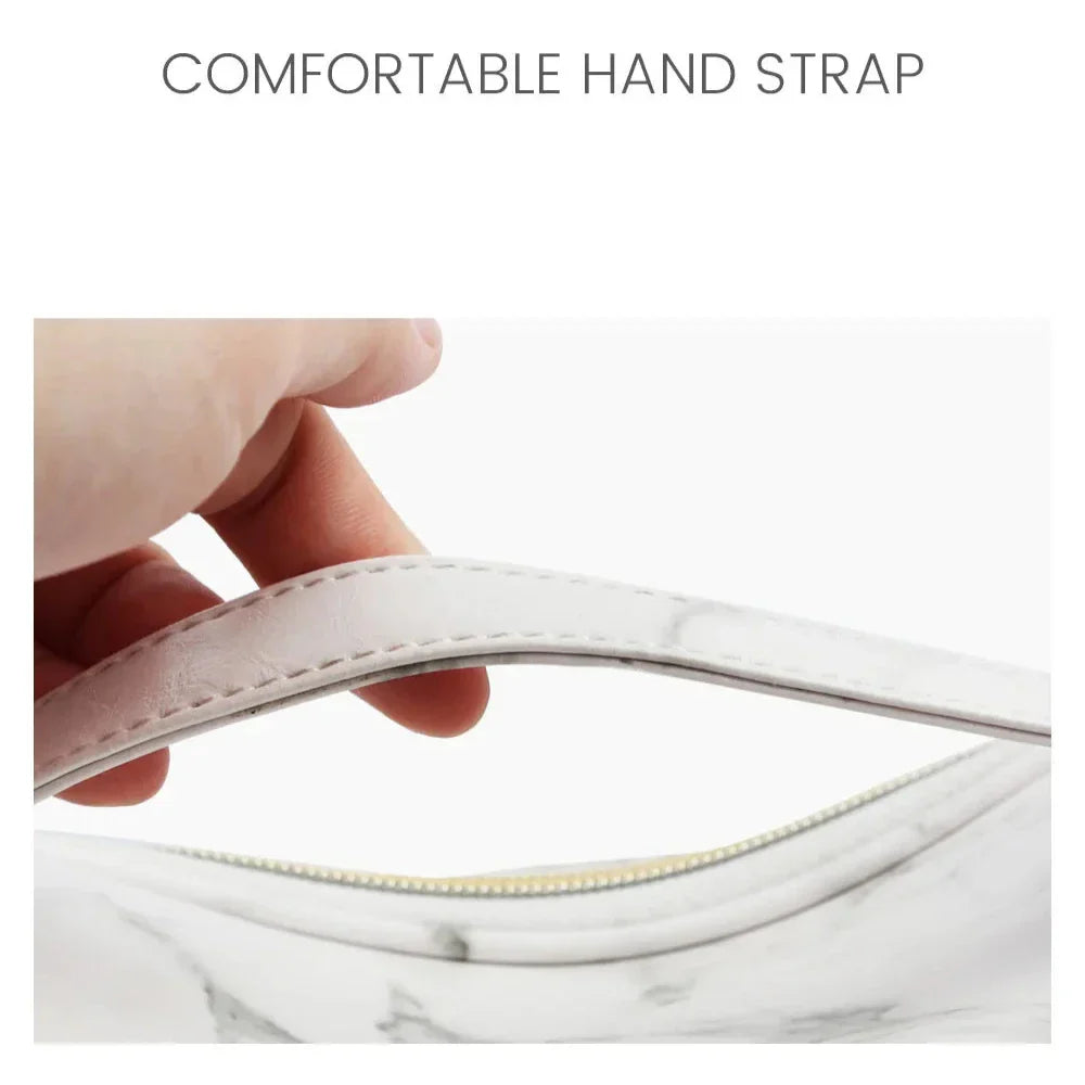 Lilyana | Marmor Eleganz 3-in-1 Kosmetik-Make-up Reisetaschen-Set