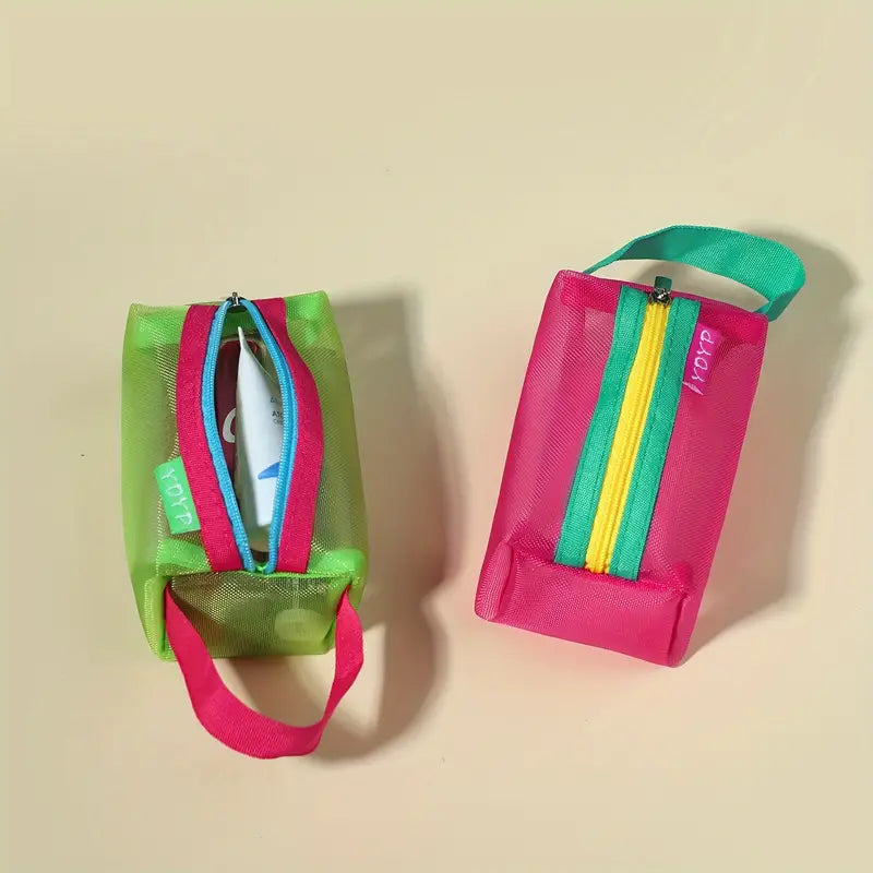 Raina | Transparente Farbige Netz-Make-up-Tasche